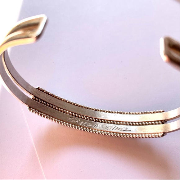 VTG Native American Navajo Regina Martinez Silver Turquoise Cuff Bracelet - Picture 5 of 6